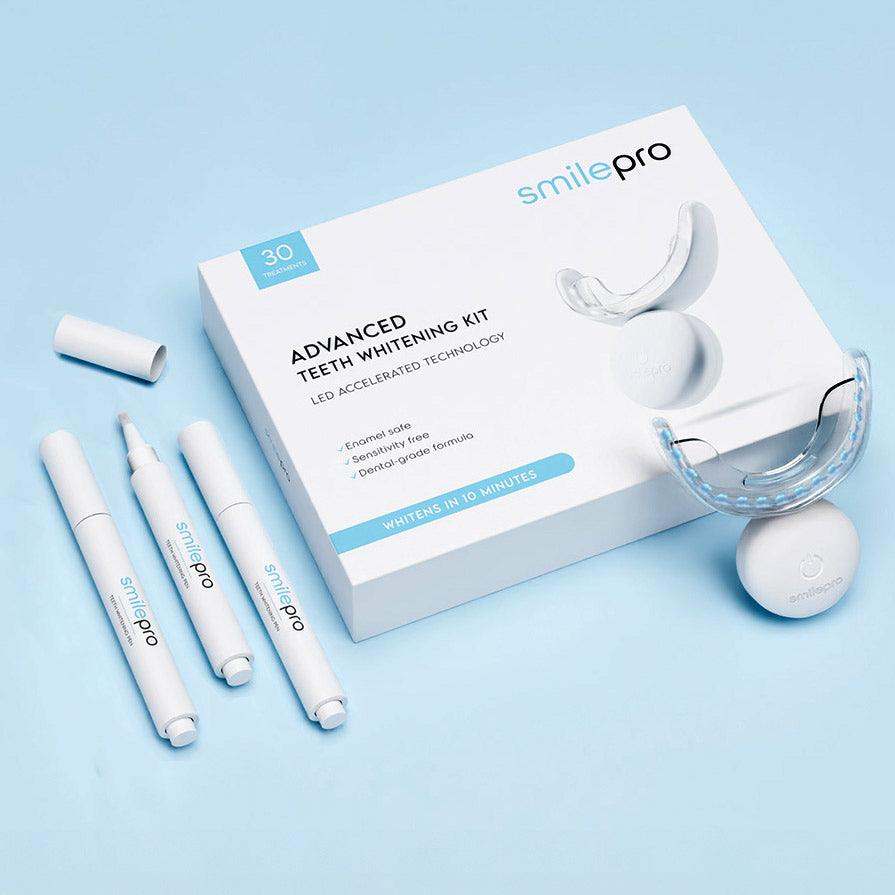 SmilePro Advanced Teeth Whitening Kit with LED light and three whitening pens